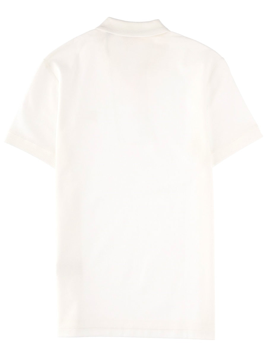 Beige Cotton Chest Logo Polo Shirt