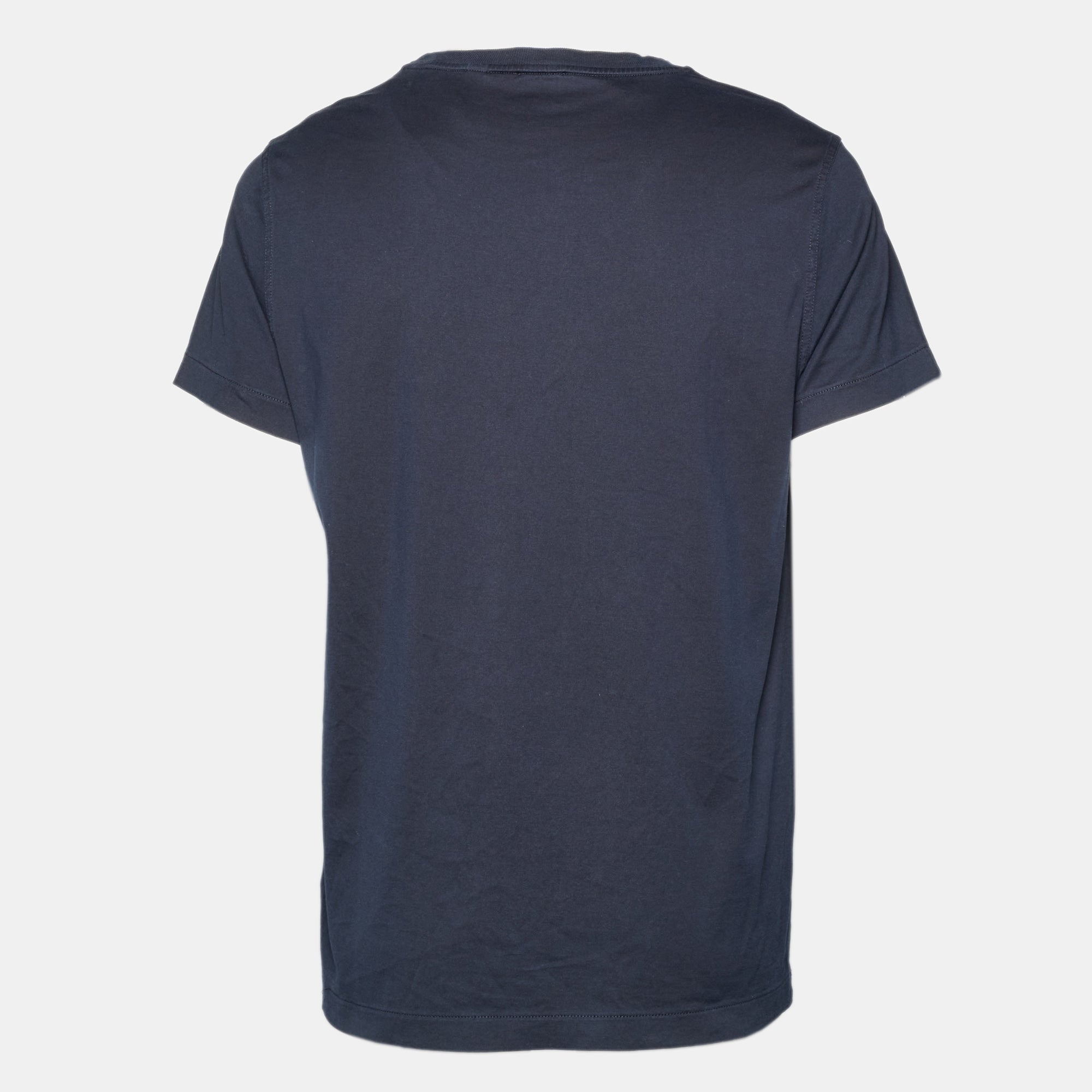 Burberry Navy Blue Jersey Crewneck T-Shirt