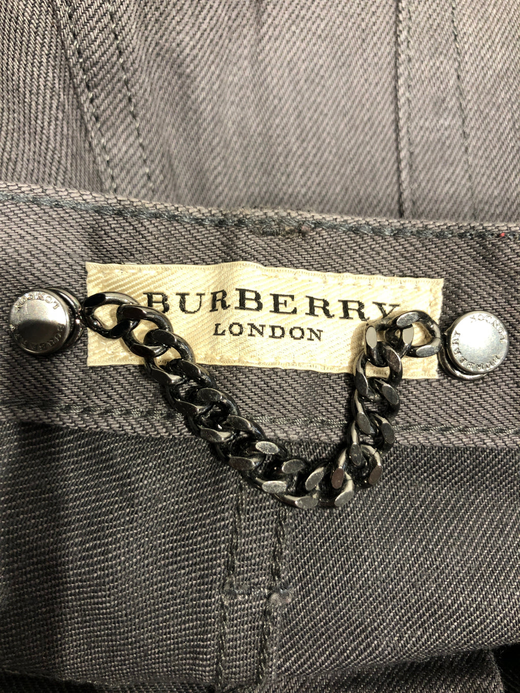 BURBERRY LONDON/Pants/34/Cotton/GRY/CLEAN DENIM