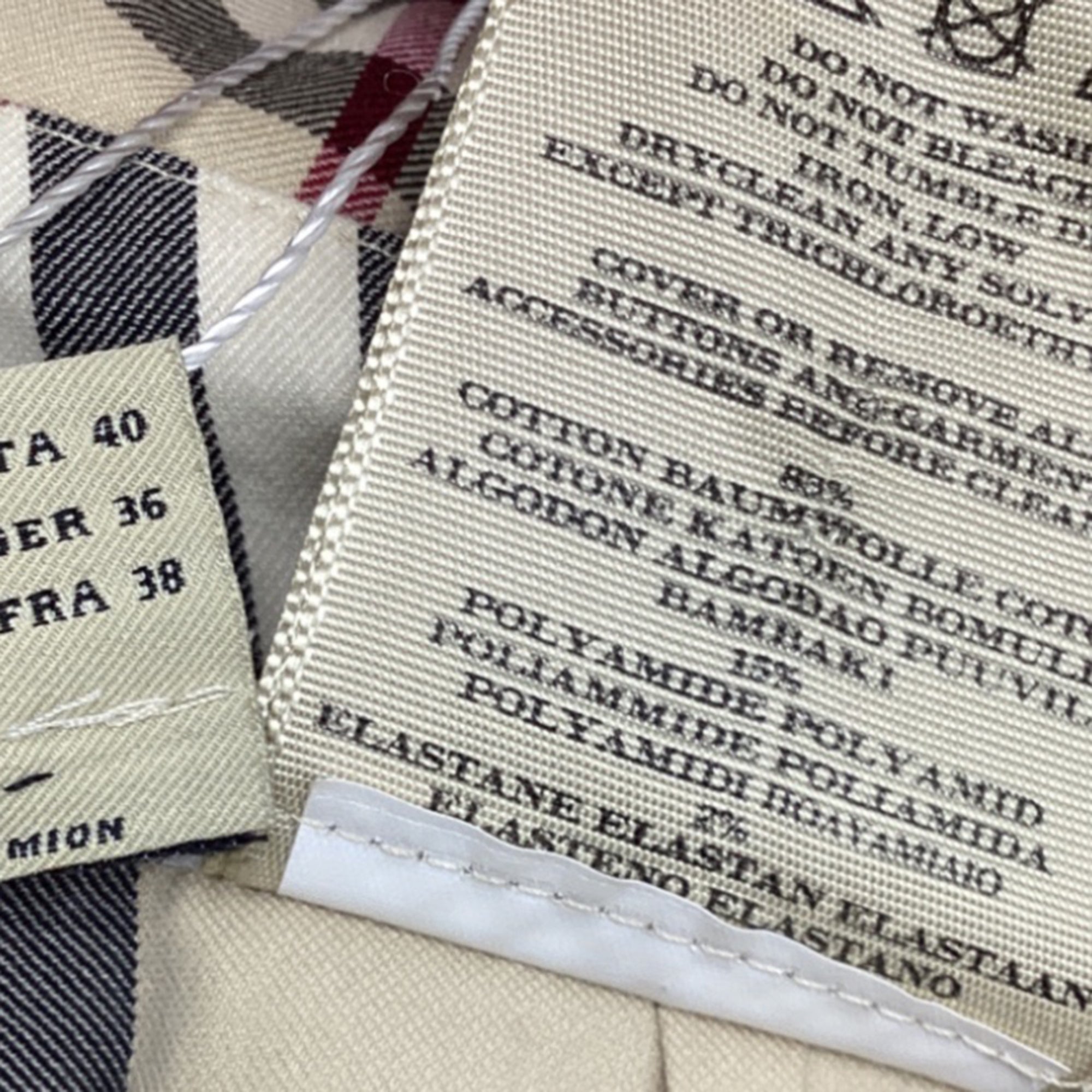 Burberry Vintage Check Flared Trousers in Beige Cotton