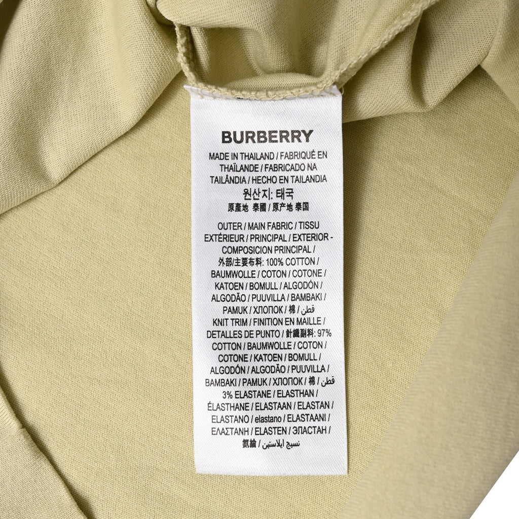 Burberry Logo-Print T-Shirt in Pale Green Cotton