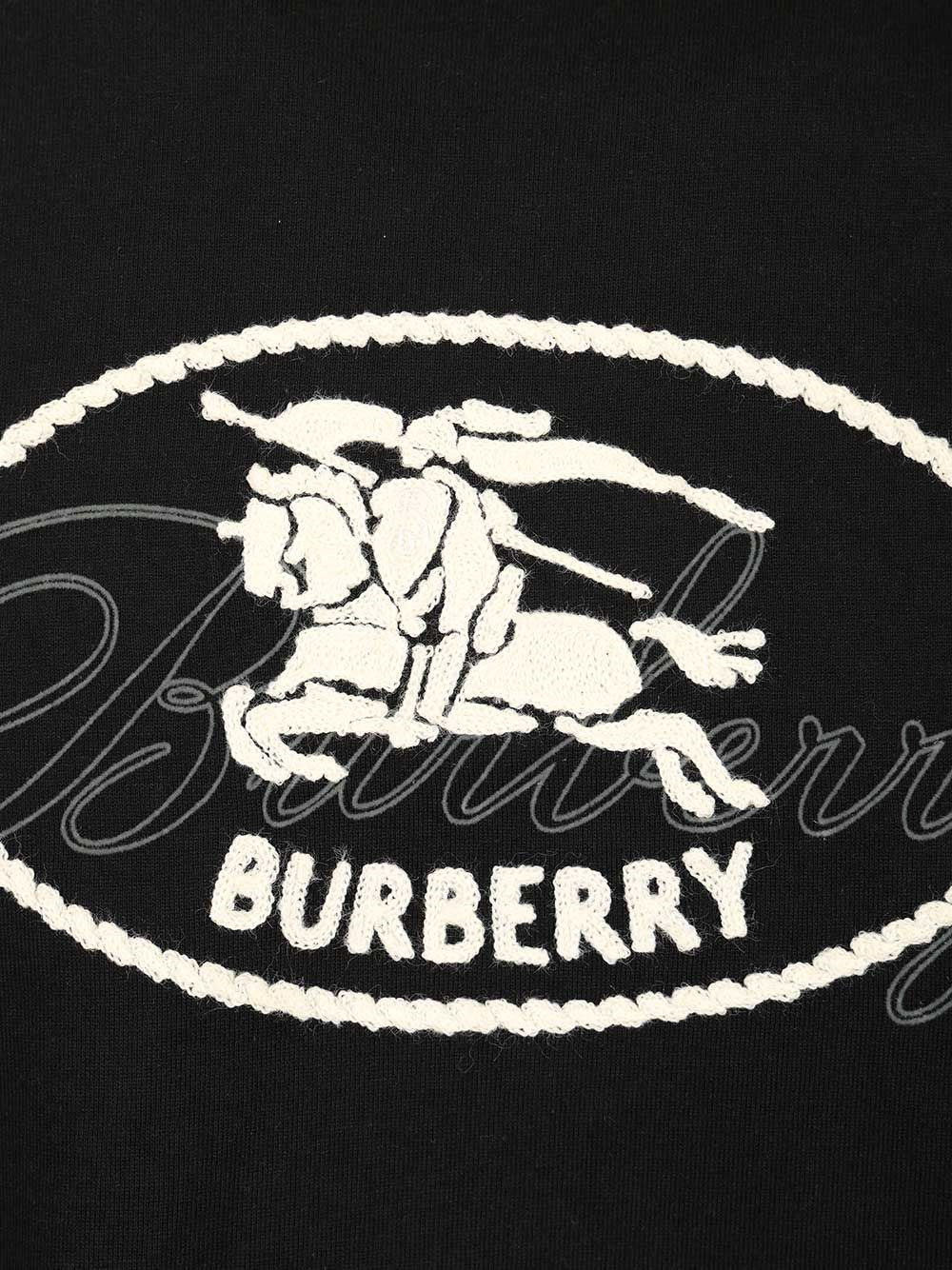 Burberry Men Cotton T-Shirt With Knight Stamp